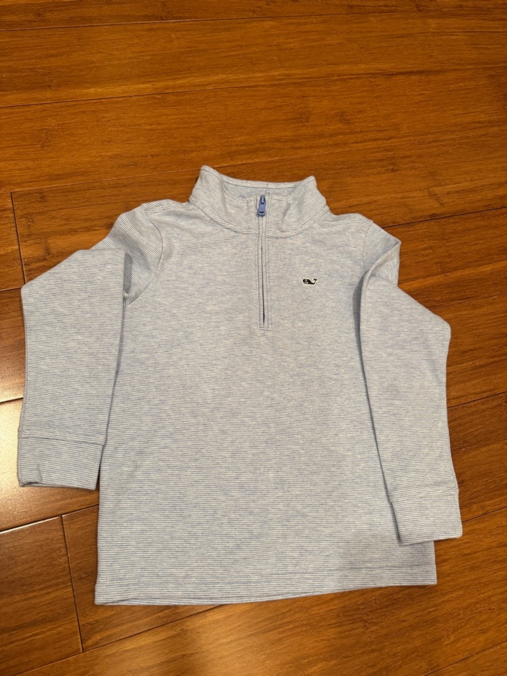Vineyard Vines Light Blue Striped Quarter-Zip Pullover